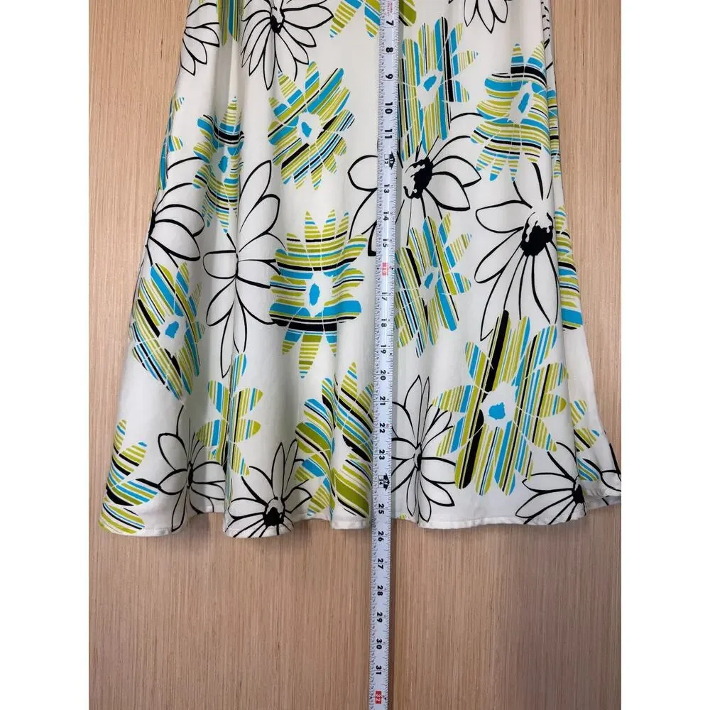 Valerie Stevens 100% Silk Floral Skirt Womens Size 4 Multicolor Event Retro - Picture 9 of 11